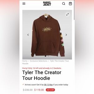 TYLER THE CREATOR CALL ME IF YOU GET LOST Brown Hoodie with Colorful Stars